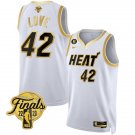 Miami Heat #42 Kevin Love White Gold Edition 2023 Finals Collection With NO.6 Patch Stitched Jersey