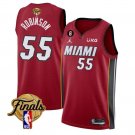 Miami Heat #55 Duncan Robinson Red 2023 Finals Statement Edition With NO.6 Patch Stitched Jersey