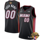 Miami Heat Customized Black 2023 Finals Icon Edition With NO.6 Patch Stitched Basketball Jersey