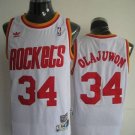 Mitchell and Ness Rockets #34 Hakeem Olajuwon Stitched White Throwback Basketball Jersey