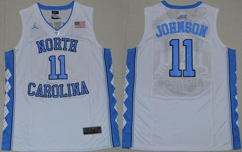 North Carolina Tar Heels #11 Brice Johnson White Swingman Stitched Basketball Jersey