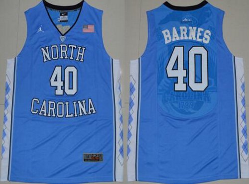 North Carolina Tar Heels #40 Harrison Barnes 2016 Light Blue Swingman College Basketball Jersey