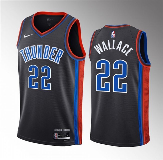 Oklahoma City Thunder #22 Cason Wallace Black 2023 Draft Icon Edition Stitched Basketball Jersey