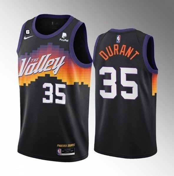 Phoenix Suns #35 Kevin Durant Balck With NO.6 Patch 202122 City Edition Stitched Basketball Jersey