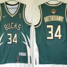 Milwaukee Bucks #34 Giannis Antetokounmpo Green Swingman Champions Earned Edition Stitched Jersey