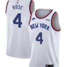 New Yok Knicks #4 Derrick Rose White 2021-2022 City Edition Stitched Jersey