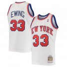 New Yok Knicks #33 Patrick Ewing White Mitchell & Ness 1985-86 Hardwood Classics Swingman Jersey
