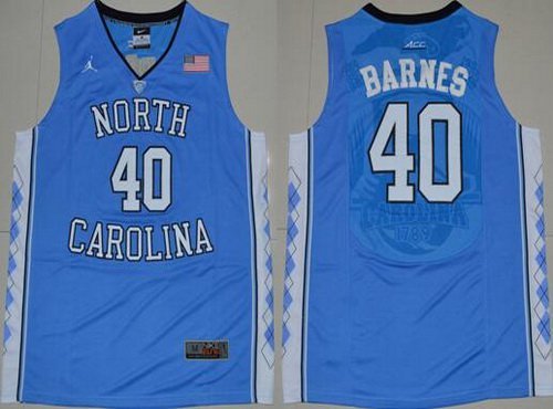 North Carolina Tar Heels #40 Harrison Barnes 2016 Light Blue Swingman College Basketball Jersey