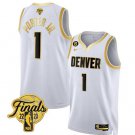 Nuggets #1 Michael Porter Jr. White Gold Edition 2023 Finals Collection With NO.6 Patch Jersey