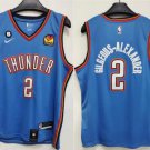 Oklahoma City Thunder #2 Shai Gilgeous-Alexander Blue With NO.6 Patch Stitched Basketball Jersey