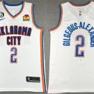 Oklahoma City Thunder #2 Shai Gilgeous-Alexander White With NO.6 Patch Stitched Basketball Jersey