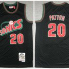 Oklahoma City Thunder #20 Gary Payton Black 1995-96 Black Throwback SuperSonics Stitched Jersey