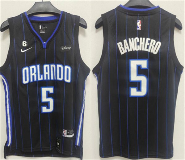 Orlando Magic #5 Paolo Banchero Black With Edition Stitched Swingman Jersey