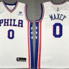 Philadelphia 76ers #0 Tyrese Maxey White 75th Anniversary Association Edition Stitched Jersey