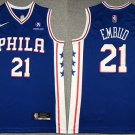 Philadelphia 76ers #21 Joel Embiid Royal 75th Anniversary Icon Edition Swingman Stitched Jersey