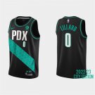 Portland Trail Blazers #0 Damian Lillard 2022-23 Black City Edition Stitched Jersey