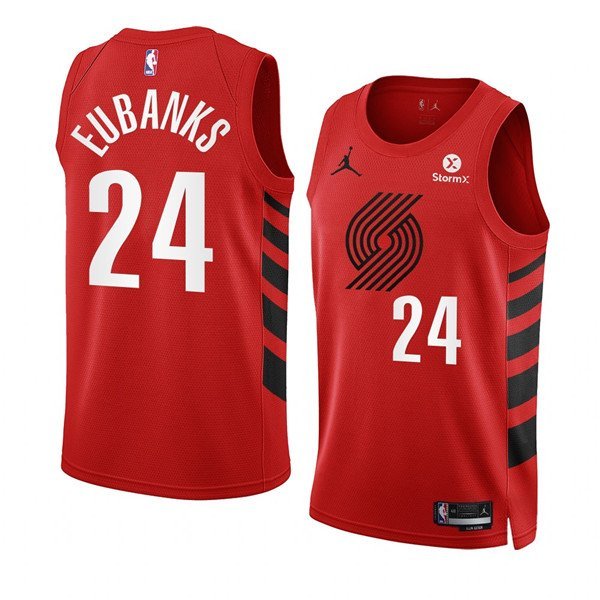 Portland Trail Blazers #24 Drew Eubanks 202223 Red Statement Edition Swingman Stitched Jersey