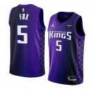 Sacramento Kings #5 De’Aaron Fox Purple 202324 Statement Edition Stitched Basketball Jersey