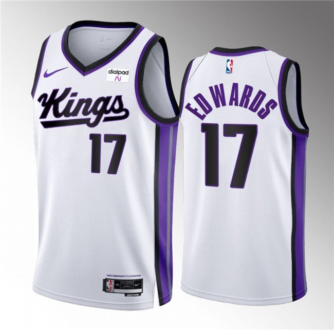 Sacramento Kings #17 Kessler Edwards White 202324 Association Edition Stitched Basketball Jersey