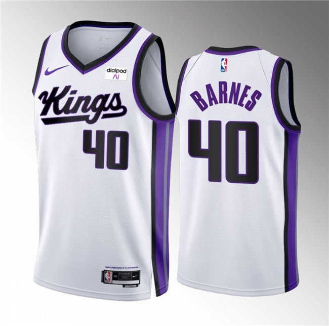 Sacramento Kings #40 Harrison Barnes White 202324 Association Edition Stitched Basketball Jersey
