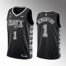 San Antonio Spurs #1 Victor Wembanyama Black 202223 City Edition Swingman With NO.6 Patch Jersey