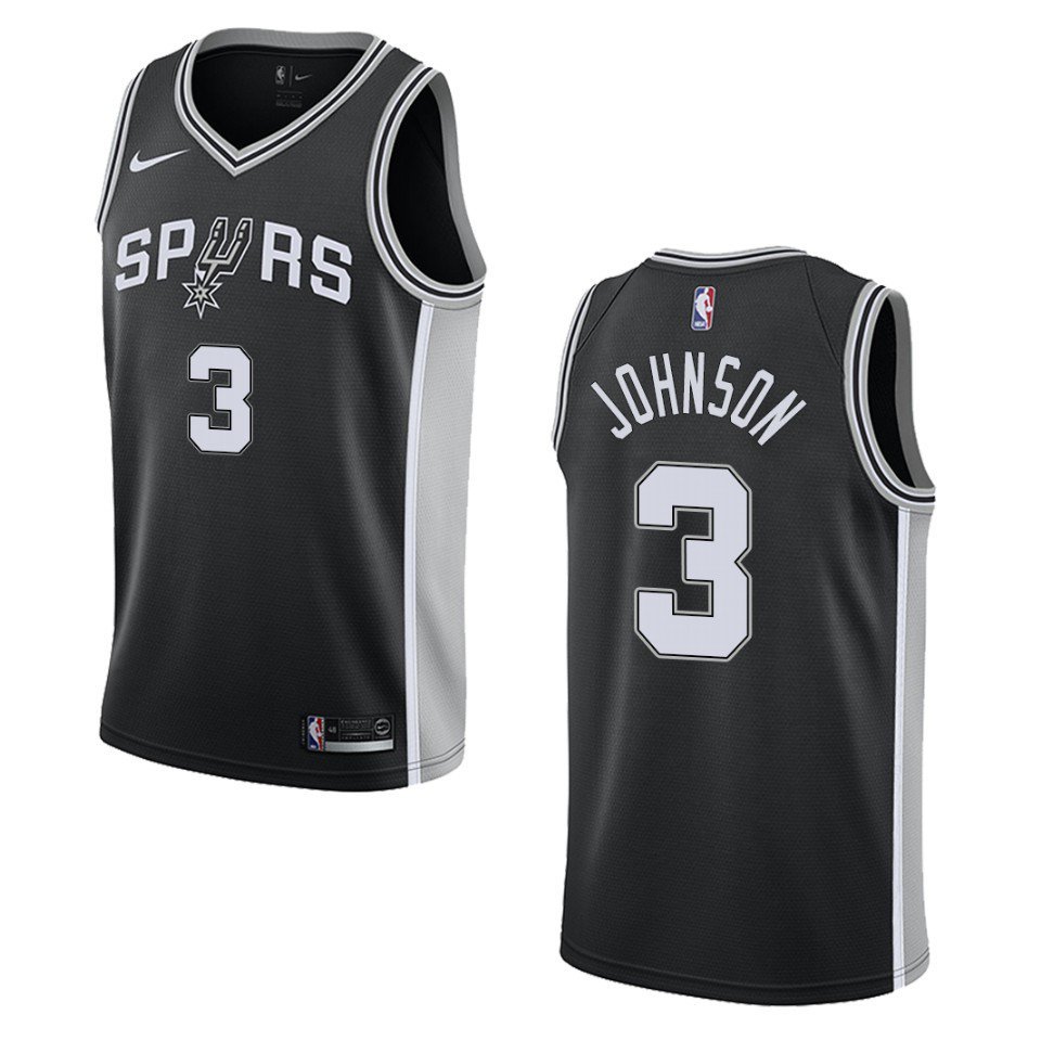 San Antonio Spurs #3 Keldon Johnson Black Swingman Icon Edition Jersey