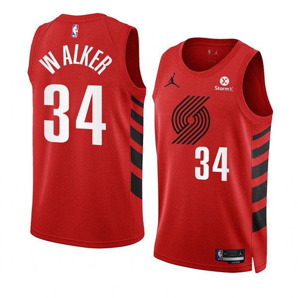 Trail Blazers #34 Jabari Walker 2022-23 Red Statement Edition Swingman Stitched Jersey