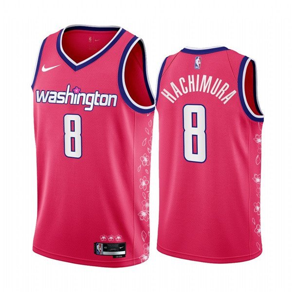 Washington Wizards #8 Rui Hachimura 202223 Pink City Edition Limited Stitched Basketball Jersey