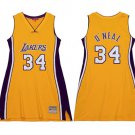 Women's Los Angeles Lakers #34 Shaquille O'Neal 1999 Gold Stitched Basketball Jersey