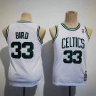 Youth Boston Celtics #33 Larry Bird White Stitched Basketball Jersey