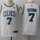 Youth Boston Celtics Jaylen Brown White Kids Basketball Jersey Embroidered