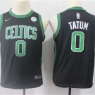 Youth Boston Celtics Jayson Tatum Black Kids Basketball Jersey Embroidered