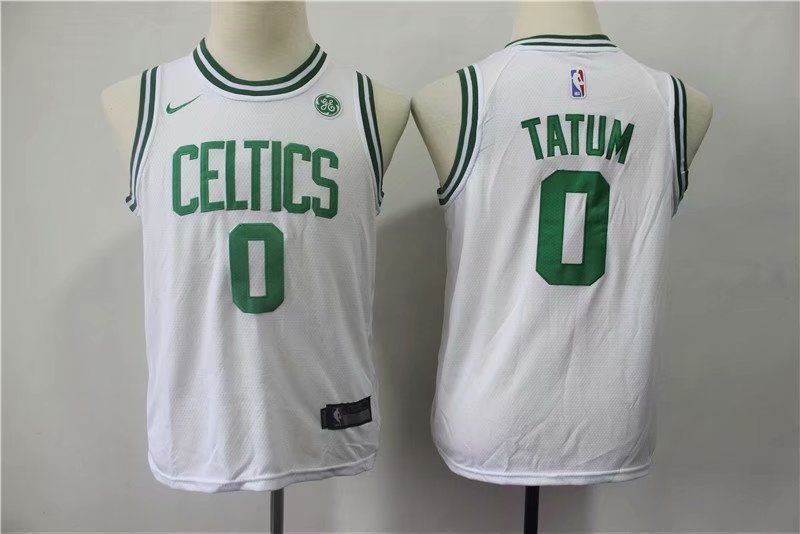 Youth Boston Celtics Jayson Tatum White Kids Basketball Jersey Embroidered
