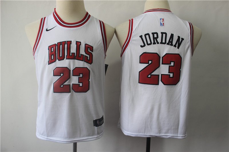 Youth Chicago Bulls Michael Jordan White Kids Basketball Jersey Embroidered