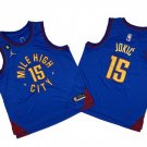 Youth Denver Nuggets #15 Nikola Jokic Blue With NO.6 Patch Stitched Basketball Jersey