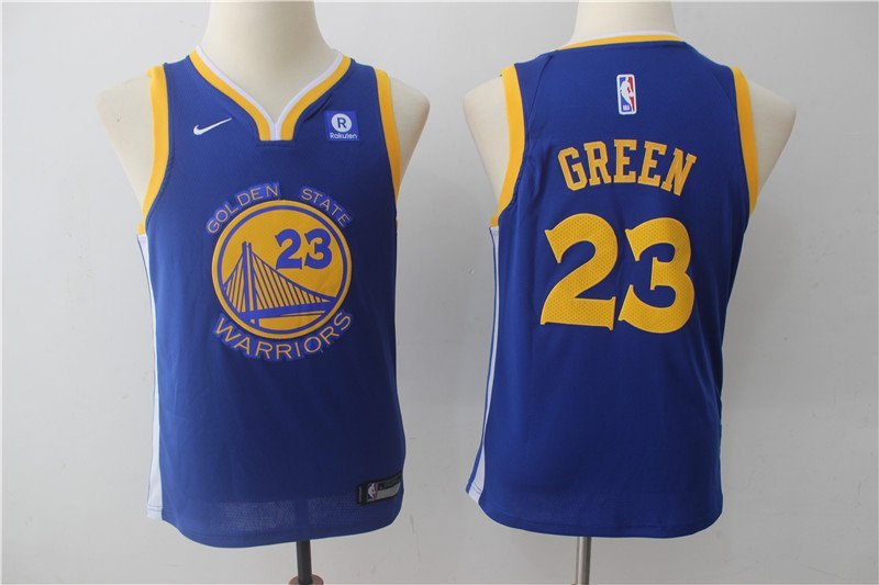 Youth Golden State Warriors Draymond Green Blue Kids Basketball Jersey Embroidered