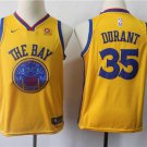 Youth Golden State Warriors Kevin Durant Yellow Kids Basketball Jersey Embroidered
