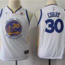 Youth Golden State Warriors Stephen Curry White Kids Basketball Jersey Embroidered