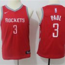 Youth Houston Rockets Chris Paul Red Kids Basketball Jersey Embroidered
