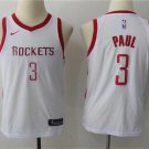 Youth Houston Rockets Chris Paul White Kids Basketball Jersey Embroidered
