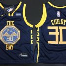Youth Kids Golden State Warriors Stephen Curry Navy City Edition Jersey Stitched