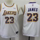 Youth Los Angeles Lakers LeBron James White Kids Basketball Jersey Embroidered