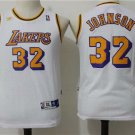 Youth Los Angeles Lakers Magic Earvin Johnson Throwback Kids Basketball Jerseys White Embroidered