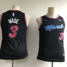 Youth Miami Heat Dwyane Wade Black City Edition Kids Basketball Jersey Embroidered