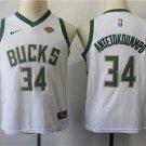 Youth Milwaukee Bucks Giannis Antetokounmpo White Kids Basketball Jersey Embroidered
