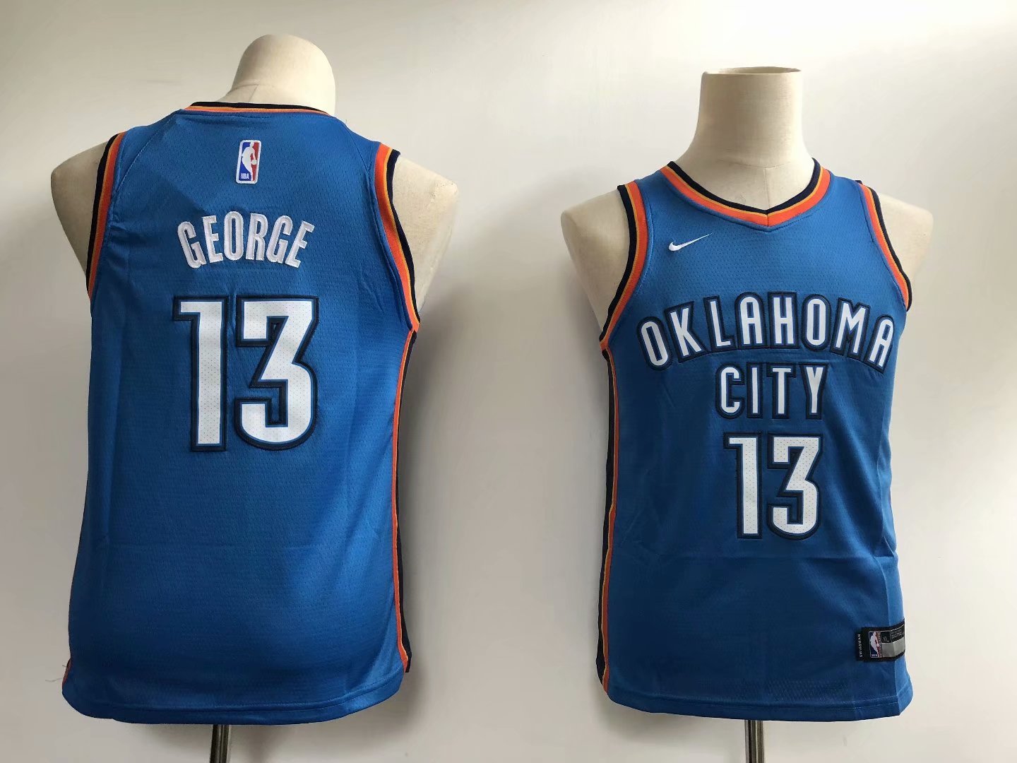 Youth Oklahoma City Thunder Paul George Blue Kids Basketball Jersey Embroidered