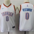 Youth Oklahoma City Thunder Russell Westbrook White Kids Basketball Jersey Embroidered