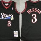Youth Philadelphia 76ers #3 Allen Iverson Black Stitched Jersey