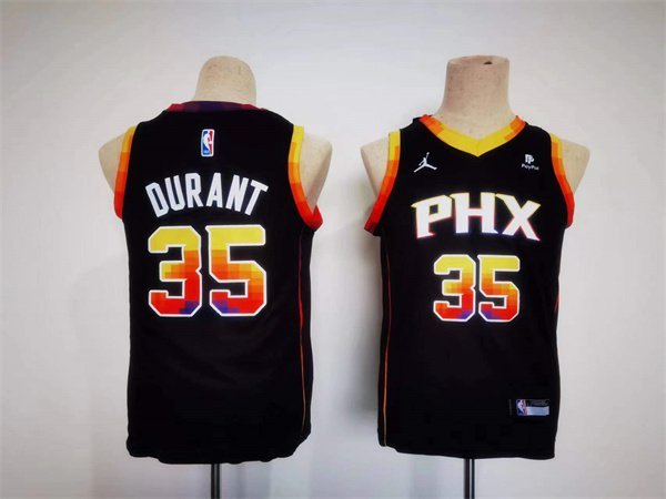 Youth Phoenix Suns #35 Kevin Durant Black 202223 Statement Edition Stitched Basketball Jersey
