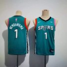 Youth San Antonio Spurs #1 Victor Wembanyama Teal City Edition Stitched Football Jersey